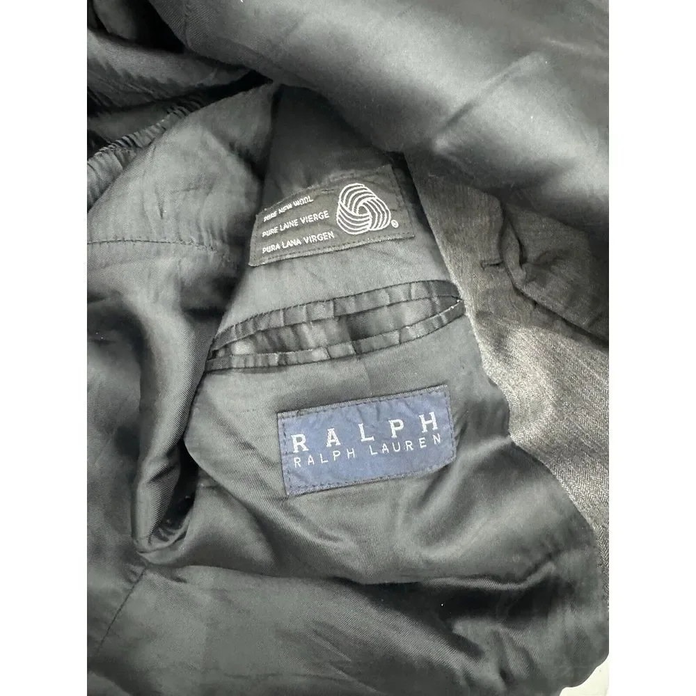 Men's Ralph Lauren Black Sport Coat Blazer XL‎ Wool Used
